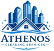 this is the logo for athenos cleaning services website
